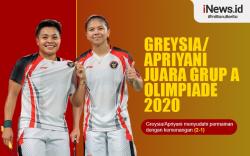 Infografis Greysia/Apriyani Juara Grup A Olimpiade 2020