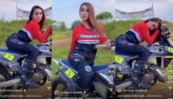 Lucinta Luna Pose Seksi Naik Motor Trail, Netizen: Laki Banget Ratu Mainannya 