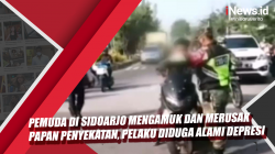 Video Pemuda di Sidoarjo Mengamuk dan Merusak Papan Penyekatan, Pelaku Diduga Alami Depresi