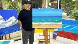 SBY Gemar Melukis selama PPKM, Karyanya Debur Ombak di Pantai Pacitan