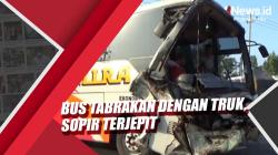 Bus Tabrakan Dengan Truk Sopir Kejepit