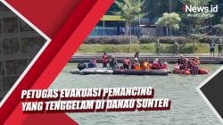 Video Petugas Evakuasi Pemancing yang Tenggelam di Danau Sunter Jakut