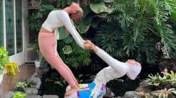 Inul Daratista Pamer Pose Acroyoga Bareng Sahabat, Netizen: Keren Banget Bunda