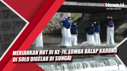 Video Meriahkan HUT RI ke-76, Lomba Balap Karung di Solo Digelar di Sungai