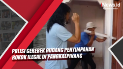 Video Polisi Gerebek Gudang Penyimpanan Rokok Ilegal di Pangkalpinang
