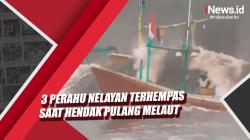 Video 3 Perahu Nelayan Diterjang Ombak Besar saat Pulang Melaut di Pantai Pancer Jember