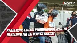 Video Polisi Gelar Prarekonstruksi Pembunuhan Wanita di Kolong Tol Jatikarya Bekasi