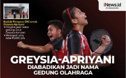 Infografis Greysia/Apriyani Diabadikan Jadi Nama Gedung Olahraga di Jakarta