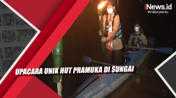 Video Upacara Unik HUT Pramuka di Sungai
