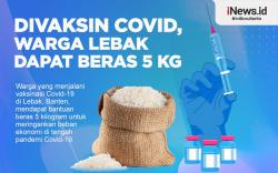 Infografis Divaksin Covid-19 Warga Lebak Dapat Beras 5 Kg