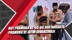 Video Peringati Hari Pramuka Ke-60, 60.000 Anggota Pramuka di Jatim Divaksinasi