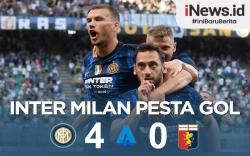 Infografis Inter Milan Pesta Gol, Dua Pemain Debutan Cetak Gol