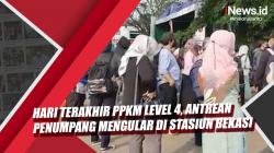 Video Hari Terakhir PPKM Level 4, Antrean Penumpang Mengular di Stasiun Bekasi