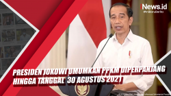 Presiden Jokowi Umumkan PPKM Diperpanjang hingga Tanggal 30 Agustus 2021