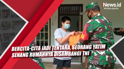 Video Bercita-cita Jadi Tentara, Seorang Yatim Senang Rumahnya Disambangi TNI