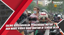 Video Saling Bersenggolan, Pengendara Motor dan Mobil Nyaris Baku Hantam di Tengah Jalan