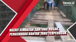 Video Jembatan Gantung Rusak di Lebak Banyak Pengendara yang Terperosok