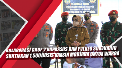 Video Kolaborasi Grup 2 Kopassus dan Polres Sukoharjo Suntikkan 1.500 Dosis Vaksin Moderna untuk Warga