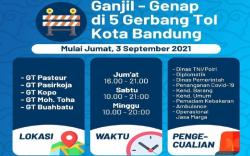 Besok Ganjil Genap Mulai Diterapkan di 5 Gerbang Tol Kota Bandung, Ini Aturan Mainnya