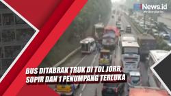 Video Bus Ditabrak Truk di Tol JORR, Sopir dan Penumpang Terluka