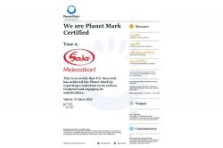 Konsisten Kurangi Jejak Karbon, PT Sasa Inti Raih Sertifikasi The Planet Mark
