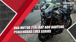 Video Dua Motor Terlibat Adu Banteng di Cicantayan Sukabumi, Pengendara Terluka