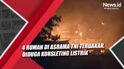 Video 4 Rumah di Asrama TNI Cirebon Terbakar Diduga Korsleting Listrik