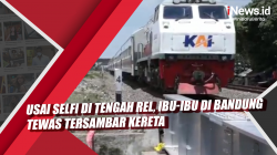 Video Usai Selfi di Tengah Rel, Ibu-Ibu di Bandung Tewas Tersambar Kereta