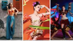 5 Potret Seksi Cinta Laura Berbusana Etnik, Salah Satunya Kain Khas Papua