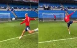 Erling Haaland Pamer Tendangan Meriam, Netizen: Dia dari Planet Lain