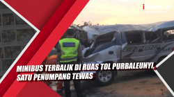 Video Minibus Terbalik di Ruas Tol Purbaleunyi, Satu Penumpang Tewas