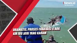 Video Dramatis Proses Evakuasi 6 ABK KM Ibu Jaya yang Karam di Perairan Pancer Payang Indramayu
