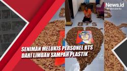 Video Viral Seniman Melukis Personel BTS dari Limbah Sampah Plastik