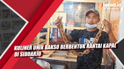 Video Kuliner Unik Bakso Berbentuk Rantai Kapal di Sidoarjo