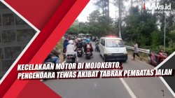 Video Kecelakaan Motor di Mojokerto, Pengendara Tewas akibat Tabrak Pembatas Jalan