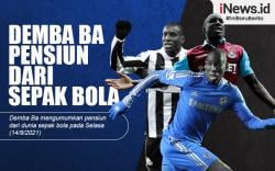 Infografis Mantan Striker Chelsea Demba Ba Pensiun dari Sepak Bola