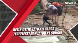 Detik-Detik Satu Keluarga di Lebak Terpeleset hingga Jatuh ke Sungai