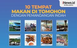 Infografis 10 Tempat Makan di Tomohon dengan Pemandangan Indah