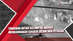 Video Tawuran Antar Kelompok Warga Menggunakan Senjata Tajam dan Petasan