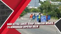 Video Hari Ketiga Ganjil Genap Kawasan Wisata, 25 Kendaraan Diputar Balik