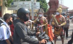 Operasi Patuh Semeru 2021, Polresta Mojokerto Hadirkan Gajah Mada dan Ratu Majapahit 