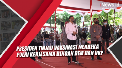 Video Presiden Tinjau Vaksinasi Merdeka Polri Kerjasama dengan BEM dan OKP