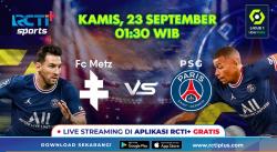 Link Live Streaming Metz Vs PSG di RCTI+, Pesta Gol Tanpa Messi?