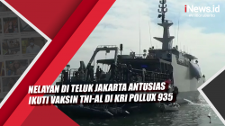 Video Nelayan di Teluk Jakarta Antusias Ikuti Vaksin TNI-AL di KRI Pollux 935