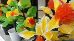 Usaha Terdampak Pandemi, Warga Solo Ini Beralih Membuat Bunga Hias dari Limbah Plastik