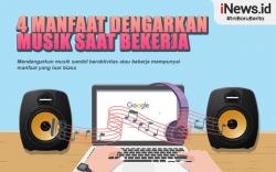 Infografis 4 Manfaat Dengarkan Musik saat Bekerja, Tenangkan Pikiran hingga Perbaiki Mood 