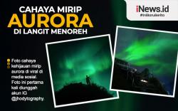 Infografis Viral Cahaya Indah Mirip Aurora Muncul di Langit Menoreh