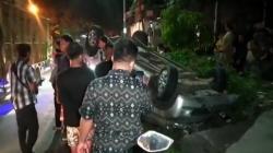 Minibus Oleng lalu Terbalik di Padaherang Pangandaran, Sopir Diduga Mabuk