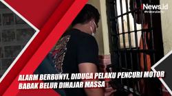 Alarm Berbunyi, Diduga Pelaku Pencuri Motor Babak Belur Dihajar Massa