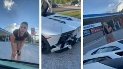 Perempuan Seksi Tabrak Lamborghini Seharga Rp8,7 Miliar, Bukannya Minta Maaf Malah Ngamuk